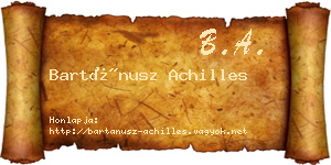 Bartánusz Achilles névjegykártya